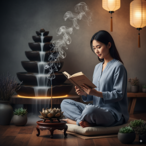 Không gian thư giãn thanh tịnh với hương thơm từ nhang đàn hương sạch